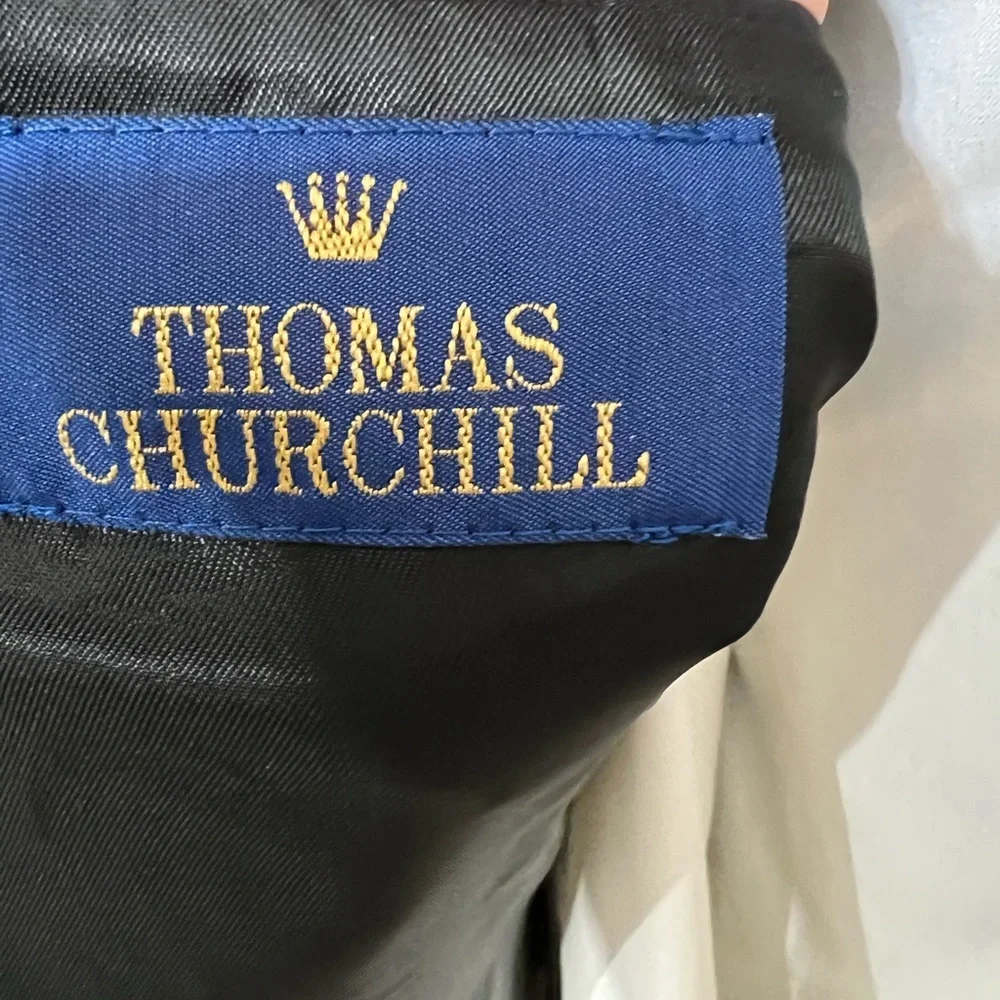 THOMAS CHURCHILL MENS DUBBLE BREASTED BLAZER, SIZE 44L. 100% PURE VIRGI☑️